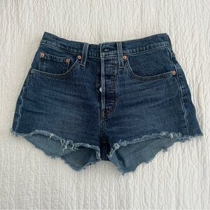 Levi's Dark Blue 501 Jean Shorts Size 25